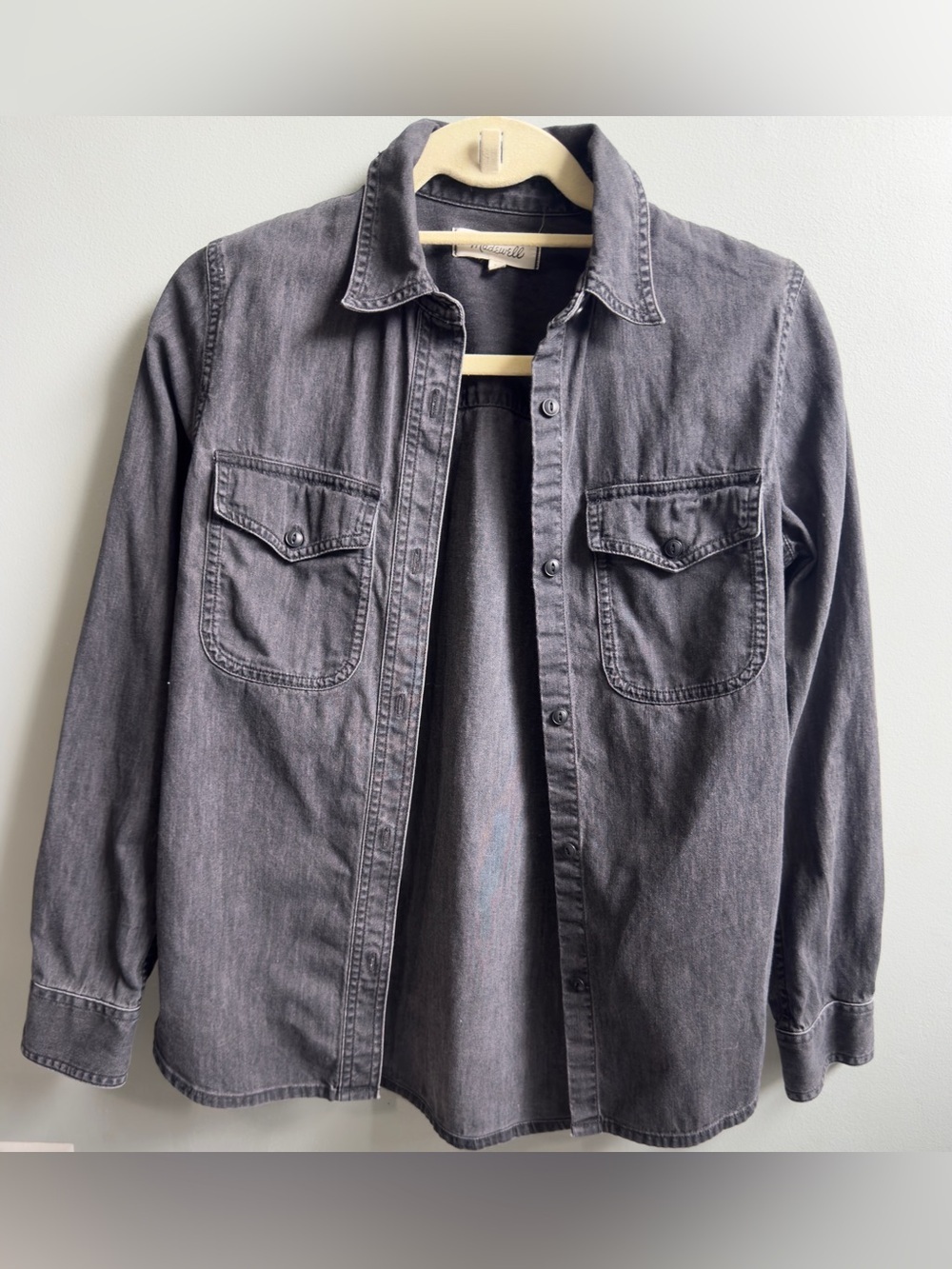 Madewell Faded Black Denim Button-Down Shirt - Size XS